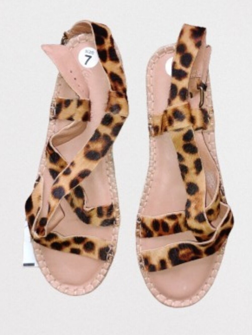 New‎ Without Box Madewell The Malia Asymmetrical Espadrille Leopard S. 7